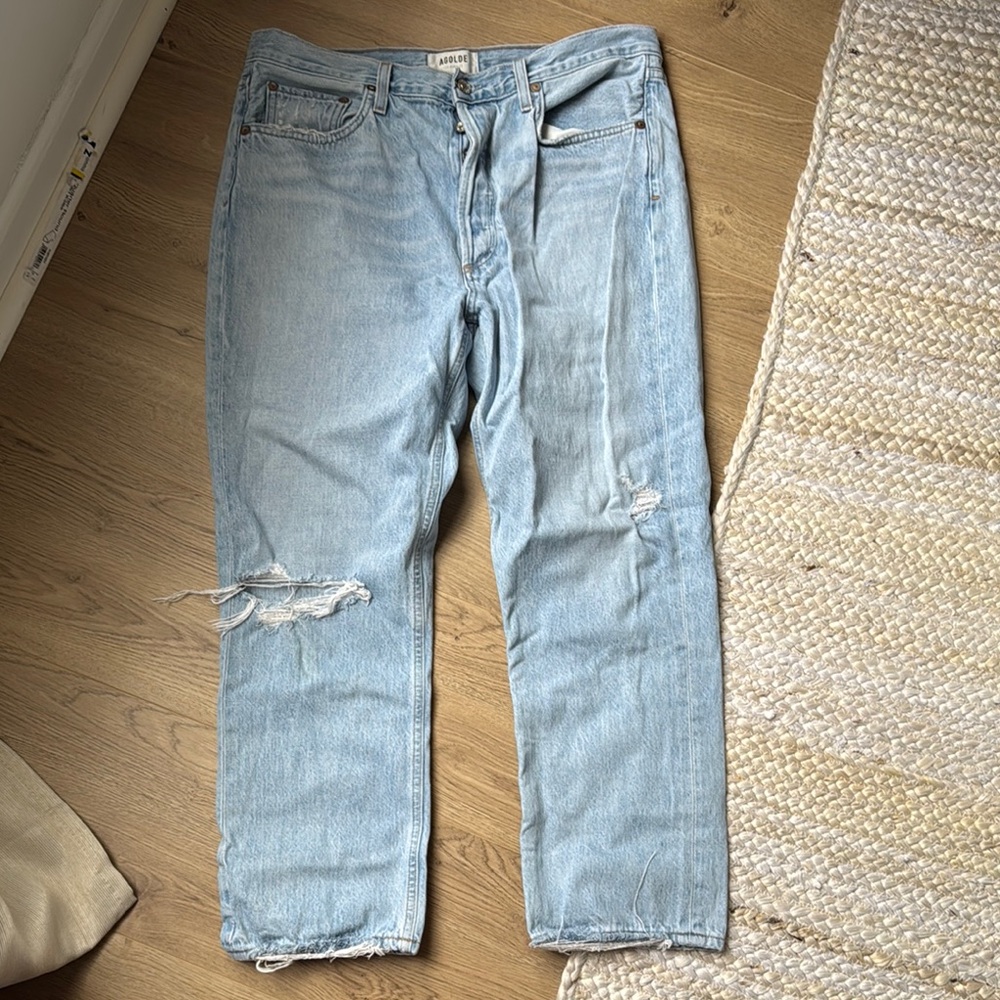 Agolde Light Blue Distressed Jeans